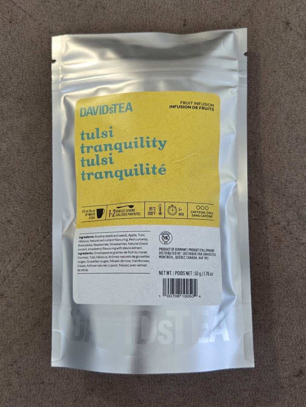 2/$20 Sealed! Davidstea TULSI TRANQUILITY Loose Leaf Tea 50g Retired Davids Tea
